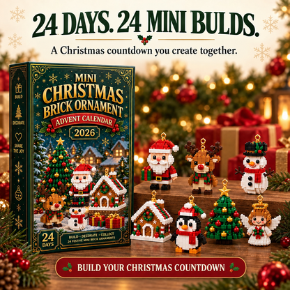 ⏳ Last day to save 49% – Billhol®🍪 24-Day Mini Christmas Ornament Advent Calendar | 24 unique festive buildable designs with hanging loops—perfect for decorating Christmas trees, wreaths, and holiday displays 🧱