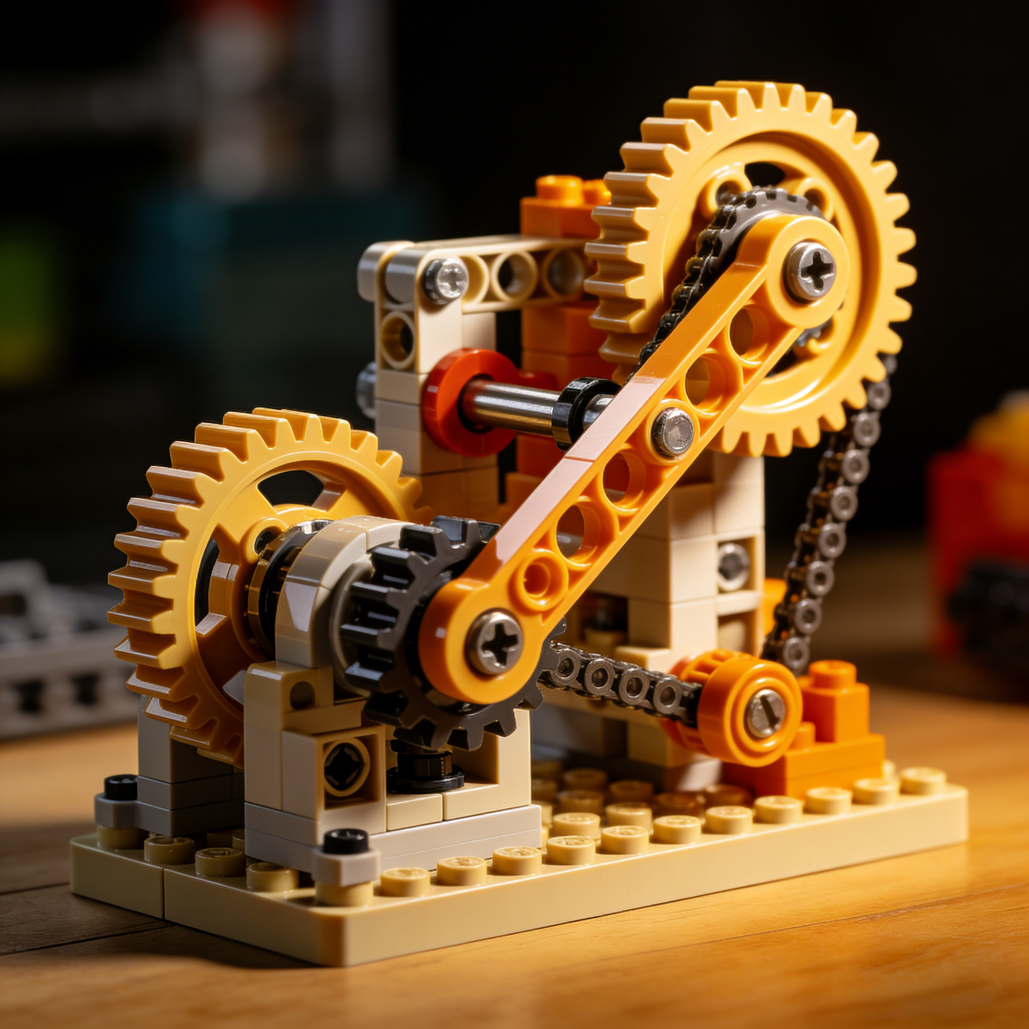 Mechanical Gear System Building Block Set