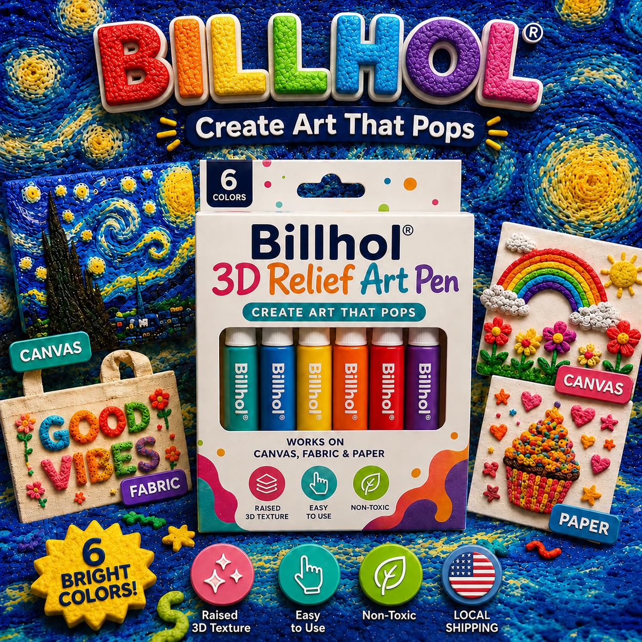 𝐁i𝐥𝐥𝐡𝐨𝐥® 3D Relief Art Pen – Turn Flat Drawings Into Touchable 3D Art