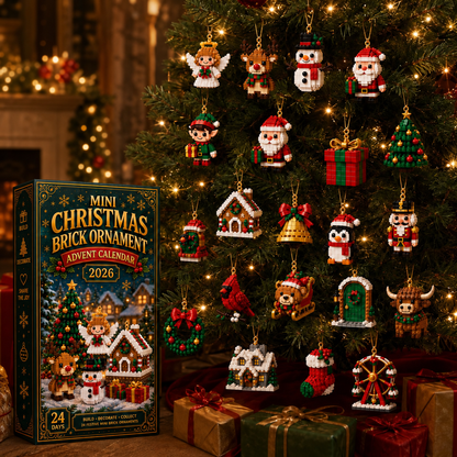 ⏳ Last day to save 49% – Billhol®🍪 24-Day Mini Christmas Ornament Advent Calendar | 24 unique festive buildable designs with hanging loops—perfect for decorating Christmas trees, wreaths, and holiday displays 🧱