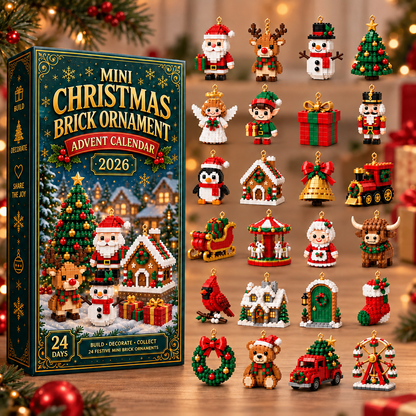 ⏳ Last day to save 49% – Billhol®🍪 24-Day Mini Christmas Ornament Advent Calendar | 24 unique festive buildable designs with hanging loops—perfect for decorating Christmas trees, wreaths, and holiday displays 🧱