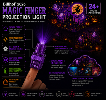 𝐁𝐢𝐥𝐥𝐡𝐨𝐥® 🎃 𝟐𝟎𝟐𝟔 𝐇𝐚𝐥𝐥𝐨𝐰𝐞𝐞𝐧 𝐌𝐚𝐠𝐢𝐜 𝐅𝐢𝐧𝐠𝐞𝐫 𝐏𝐫𝐨𝐣𝐞𝐜𝐭𝐨𝐫 👻 𝟐𝟒+ 𝐒𝐩𝐨𝐨𝐤𝐲 𝐒𝐜𝐞𝐧𝐞𝐬 𝐀𝐜𝐫𝐨𝐬𝐬 𝟔 𝐈𝐦𝐦𝐞𝐫𝐬𝐢𝐯𝐞 𝐖𝐨𝐫𝐥𝐝𝐬 | 𝐋𝐢𝐦𝐢𝐭𝐞𝐝 𝐄𝐝𝐢𝐭𝐢𝐨𝐧