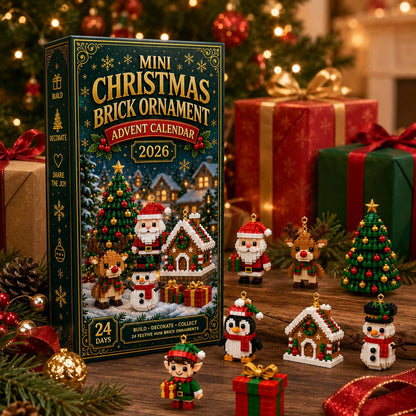 ⏳ Last day to save 49% – Billhol®🍪 24-Day Mini Christmas Ornament Advent Calendar | 24 unique festive buildable designs with hanging loops—perfect for decorating Christmas trees, wreaths, and holiday displays 🧱